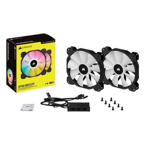 Corsair iCUE SP140 RGB Elite Cabinet Fan With Lighting Node Core (Dual Pack)
